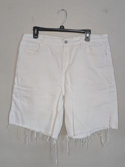 Women's High Waisted Denim White Shorts Size 14-18