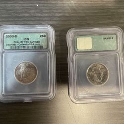 (2) 2000-D Massachusetts Quarters 