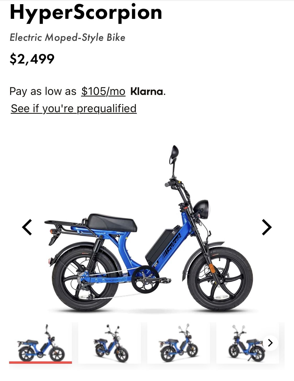 Juiced Bike HyperScorpion eBike (new In Box) Blue Or Black