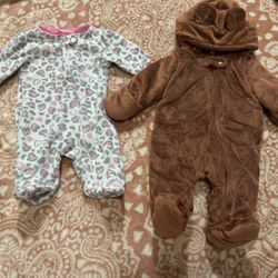 Babygirls Newborn Footies!