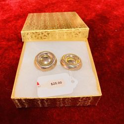 Set Of Big Silver Earrings In Gift Box Included