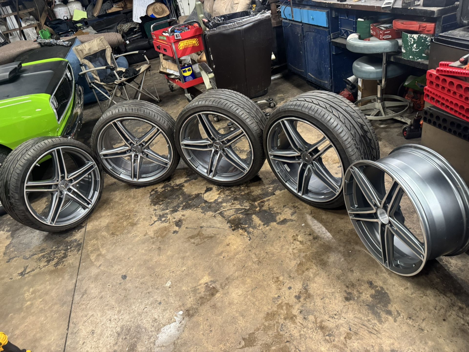 Mercedes Benz 5x112 R20 wheels and tires very good condition no cracks no welds