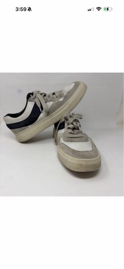 Vince Premium Leather Suede Sneakers White Navy Men’s US 9.5 EU 43 Designer