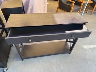 Dark brown entry tables