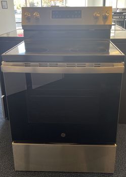 Stainless Steel GE Four Burner Glass Top Electric Stove (2-0201)