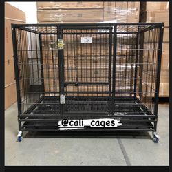 Dog Cage Kennel Size 43 Large Hd With Metal Grid Tray And Wheels New In Box 📦 
