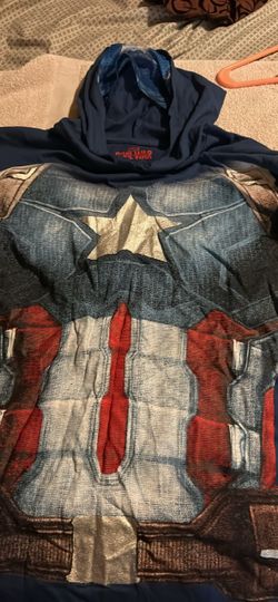 New captain America T-shirt  with hoodie short sleeves XL