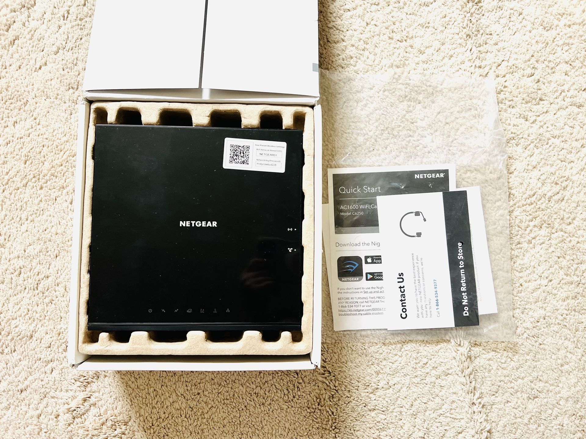 NETGEAR Cable Modem Wi-Fi Router Combo C6250