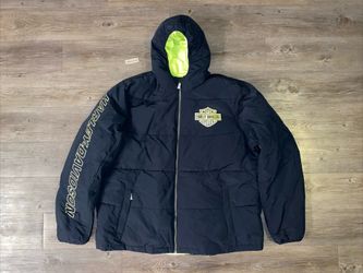 Harley Davidson Bar & Shield Hooded Puffer Jacket Men 2XL XXL Black 97423-24VM