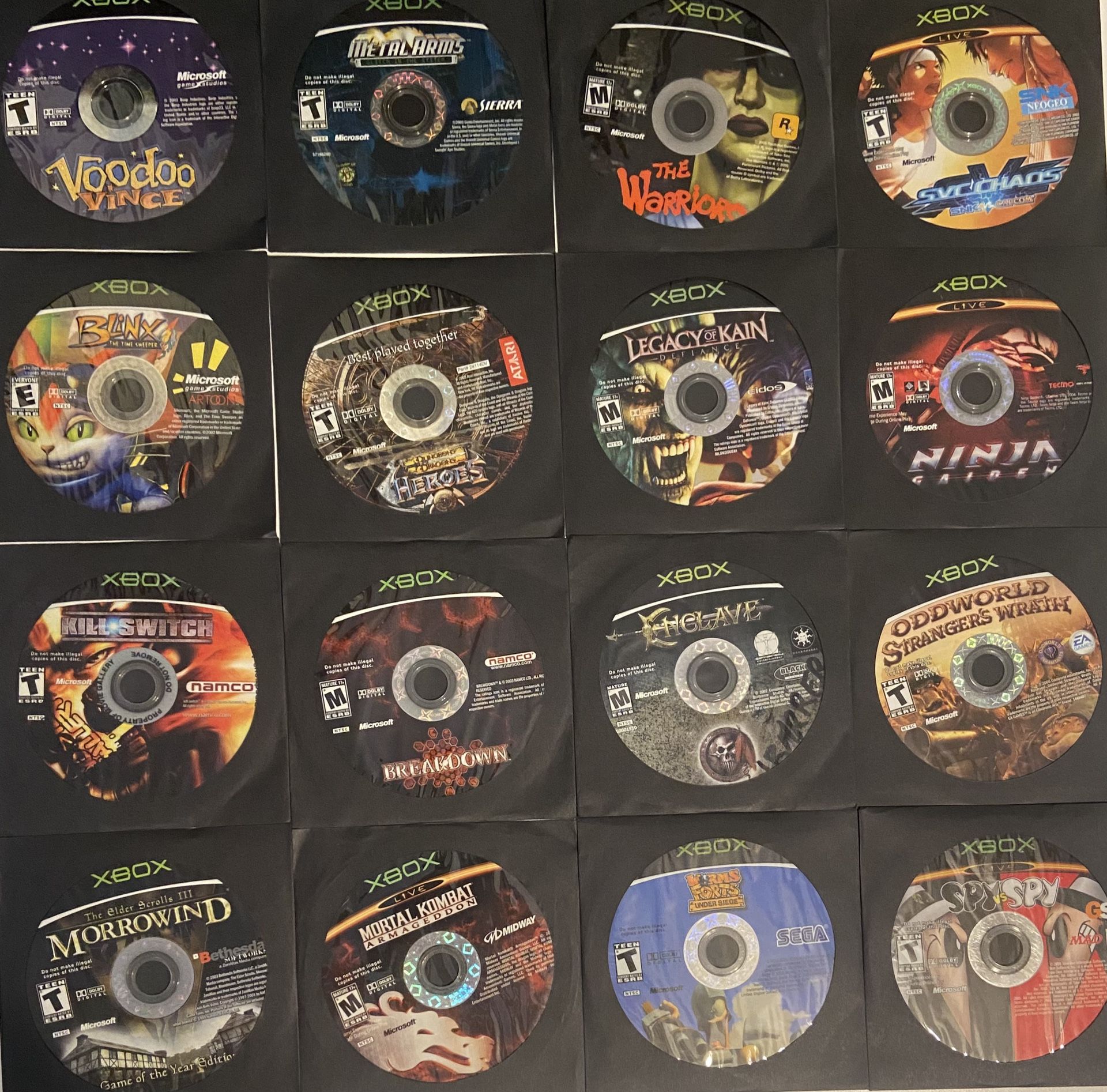 Original Xbox games and accessories $5 and Message for