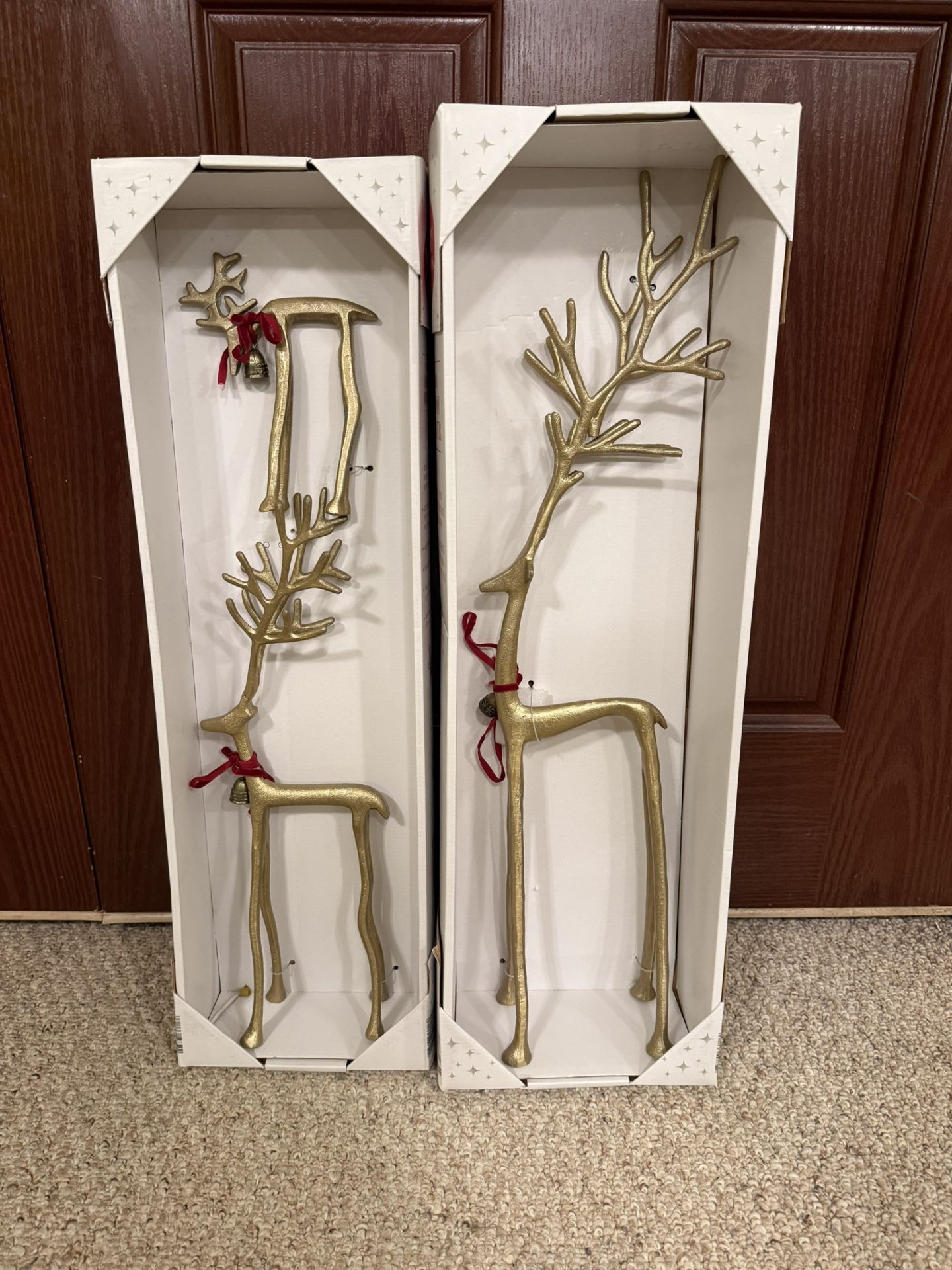 Aldi Reindeer Set of 3 - Pottery Barn Dupe - Gold