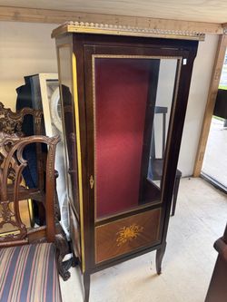 French Style Marquetry Display Cabinet Vitrine