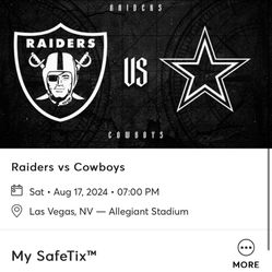 Raiders Vs Cowboys Tickets 