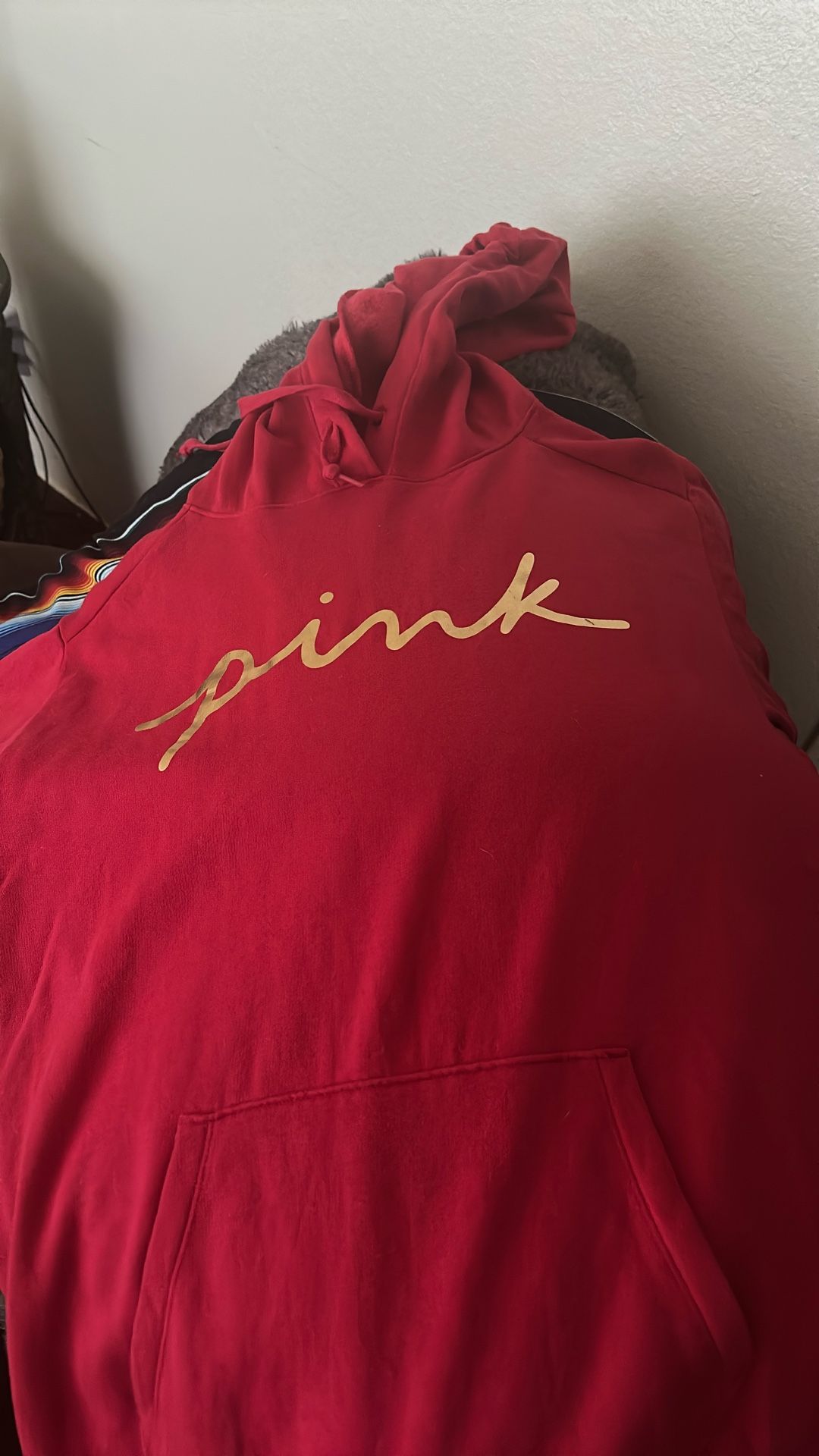 Red Pink Hooded Sweatshirt