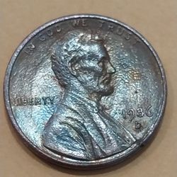 1986D One Cent Penny, FREE SHIPPING 