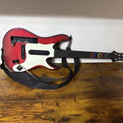 Nintendo Wii Guitar Hero Controller Red Starburst w/ Strap GH5 95911.805 TESTED
