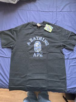 Bape blue logo t shirt