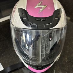 Motorcycle Helmet Scorpion EXO -400 Paradise. Size S Light Pink And Gray 
