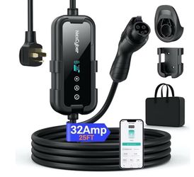 (Brand New in Box)  Level 2 EV Charger 32Amp with WiFi APP/Plug-Play, 240V NEMA 14-50P Plug, 25FT Cable with ETL Certified, Portable Electric Vehicle 