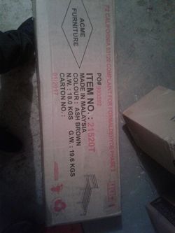 Twin size mattress and bed frame.