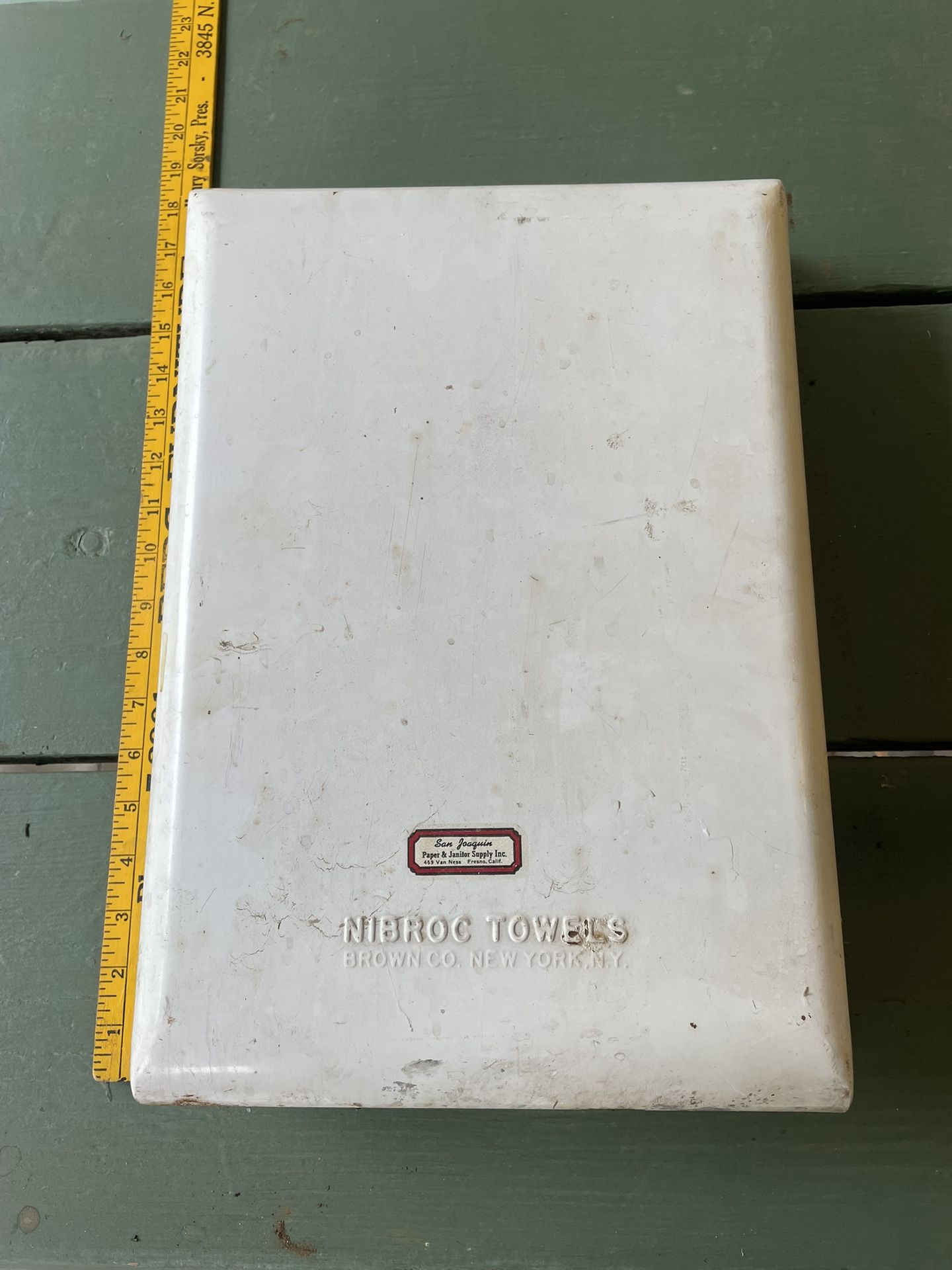 Towel dispenser, vintage steel