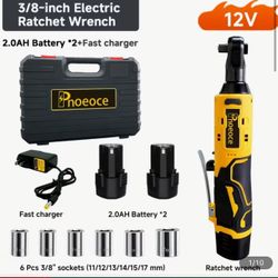 Electric Ratchet Wrench With Two Batteries 