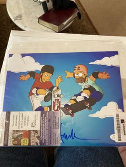 Tony Hawk Signed Picture Homer Simpson