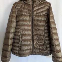Womens S-Med Goose Down Ultralight Jacket Micro Puffer Packable Lightweight Hooded Backpacking Rei Hiking Marmot Columbia North Face Lululemon Rab Msr