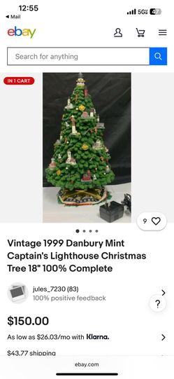 Danbury Mint Lighthouse Decorative Christmas Tree-$150.00