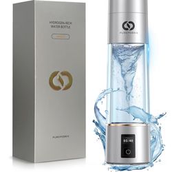 Hydrogen Water Bottle Generator - Up to 6400 PPB, 12-Hour Hydrogen Retention, H2 Certified SPE/PEM Tech, Portable, Recovery & Thoughtful Wellness Gift