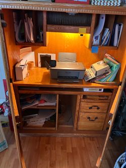 Nice solid wood office armoire
