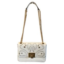 NWOT Michael Kors White Chain Handle Studded Crossbody Purse Handbag
