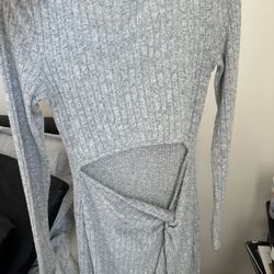 Gray Ribbed Dress