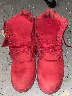 Red TimberLand Boots