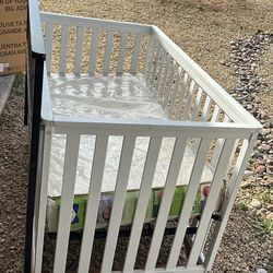 Hillcrest Baby Crib, Mattress, And Guard Rail