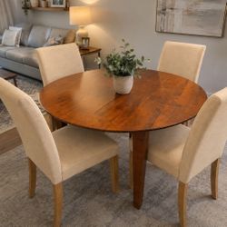 Beautiful Round Wood Dining Table Set