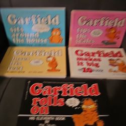 Vintage Garfield Paperback Lot Of 5 7-11 Books 1978 Jim Davis