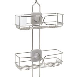 Zenna Home Metal Shower Caddy with 4-Way Adjustable Shelves, Stainless Steel