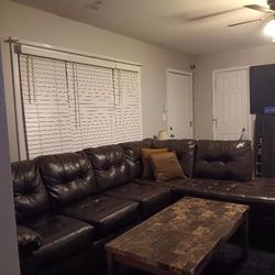 Chocolate Brown Sectional & End Tables