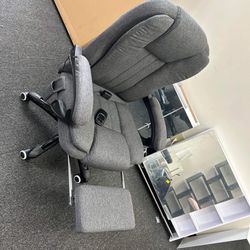 Massage Office Reclining Computer Chair with Adjustable Height and Footrest, Gray