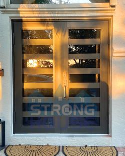 Modern glass doors frams included