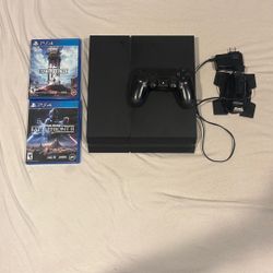 PS4 W/ Battlefront & Battlefront II and Controller W/ Charging Station