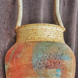 DAVID PETRAKOVITZ 1970s McM Art Pottery Huge 15" Basket Masterpiece !