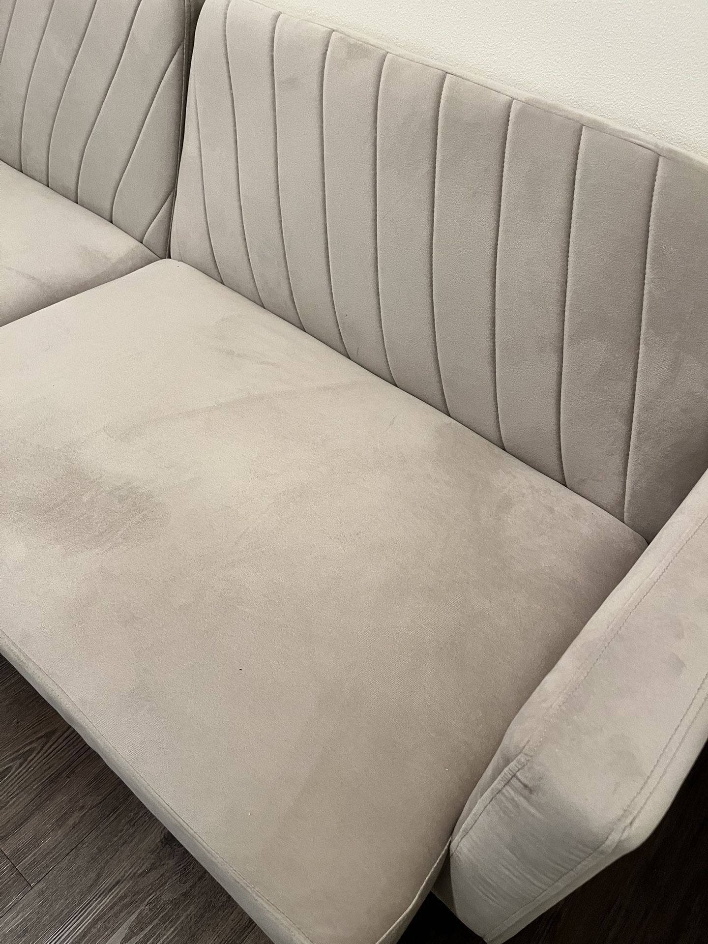 Futon Sofa Bed, Modern Small Couch, 75" (~6 mo. old)