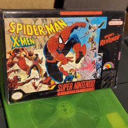 Super Nintendo Spider-man X-Men Arcades Revenge In Box 