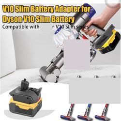 A34R DW20V10 Slim Battery Adapter，Compatible for Dewalt ，20V Li-Ion Battery Convert，Compatible for Dyson V10， Digital Slim Vacuum Cleaner