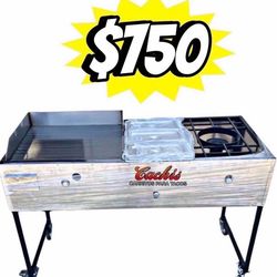 24" Griddle With 3 Warming Trays High Pressure Burner For Pots | Includes Hose With Regulator