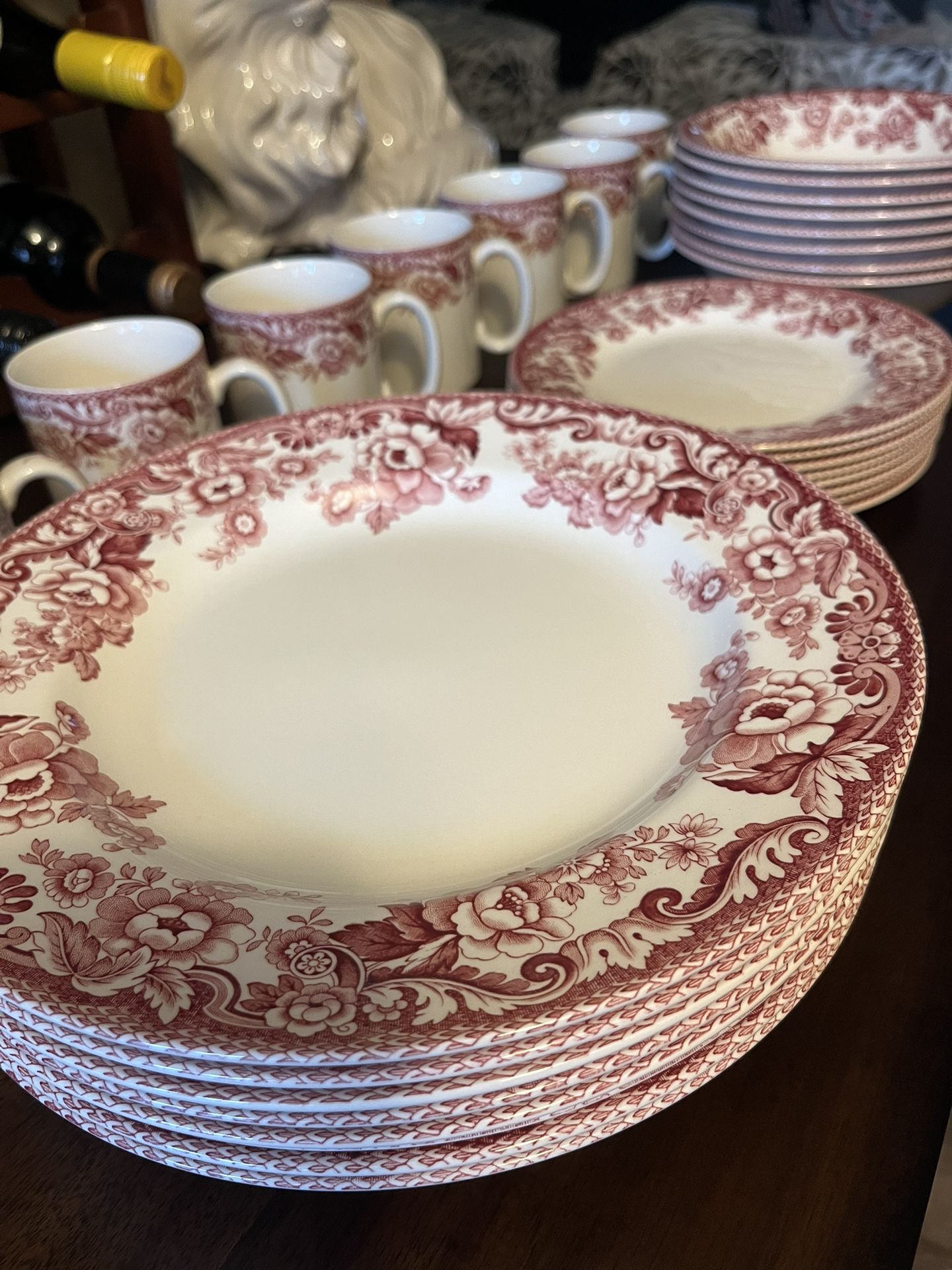 Spode Cranberry Delamere 32 Piece Dinnerware