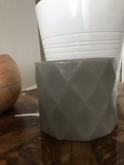 Modern gray XL designer candle