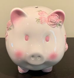 Ceramic Piggy Banks with Crown Wall Decor